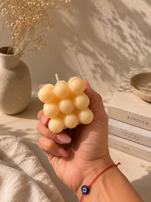 Pearl Bubble Candle | Handmade Decorative Soy & Coconut Wax Candle